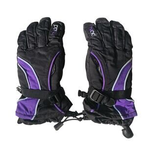 Kids Head Outlast Ski Gloves Black and Purple Medium
